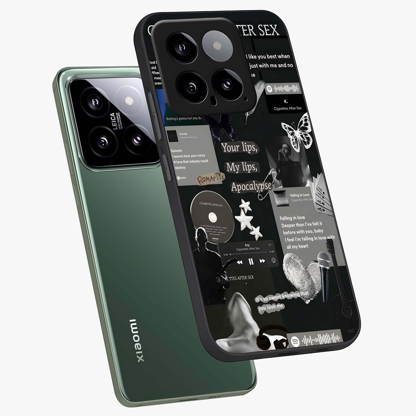 Midnight Love Echo Glass Case displayed in angled mockup highlighting elegant love inspired design with deep aesthetic style.
