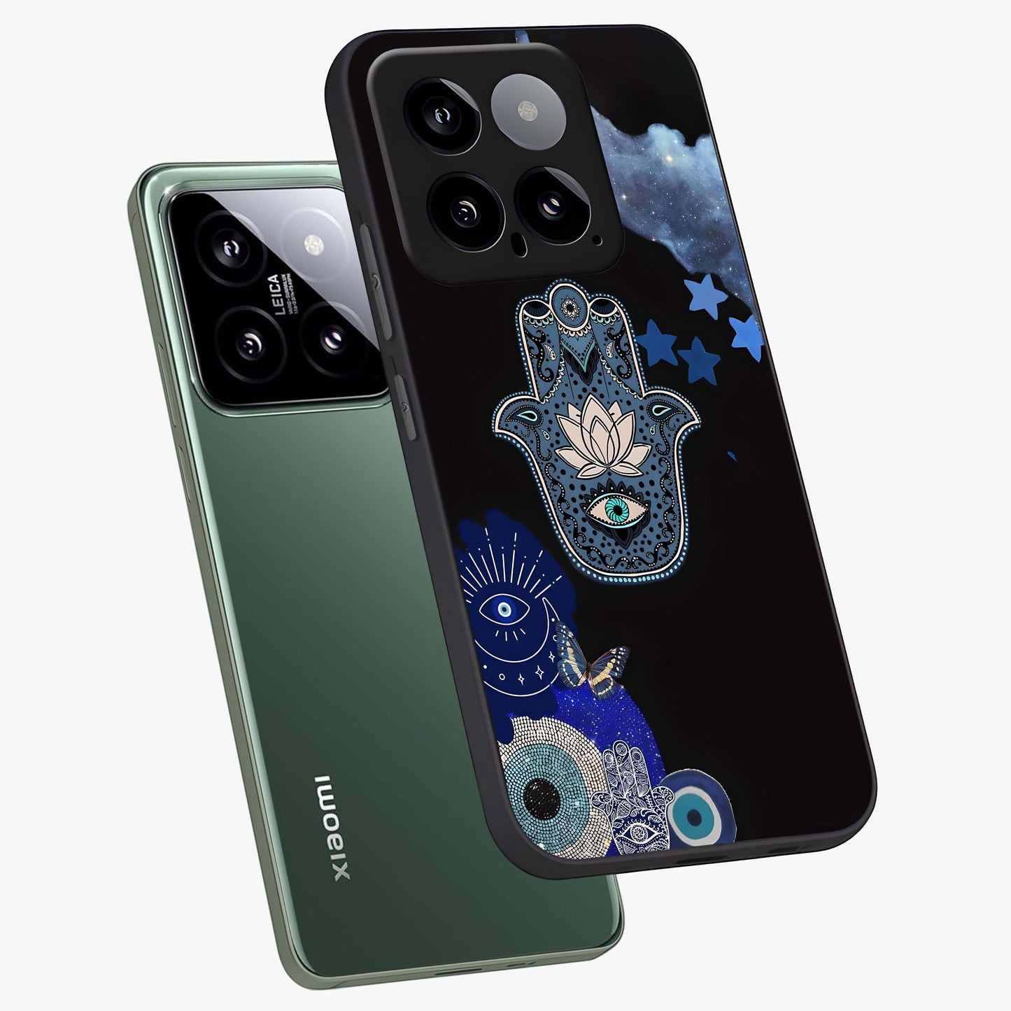 Mystic Hand Aura Glass Case displayed in angled mockup highlighting magical aura design with spiritual aesthetic style.