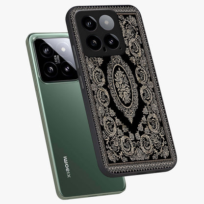 Noir Bloom Elegance Glass Case displayed in angled mockup highlighting refined flower design with stylish noir aesthetic.