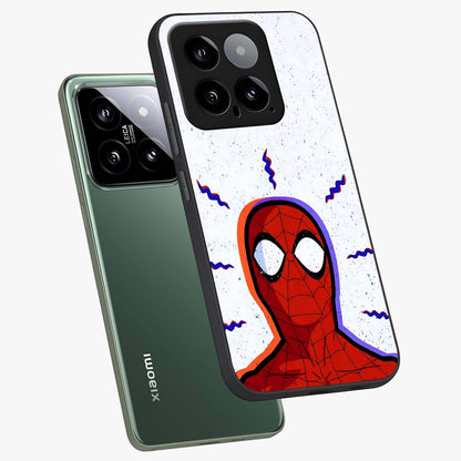 Omg Spiderman Glass Case displayed in angled mockup highlighting dynamic hero illustration with action comic aesthetic.