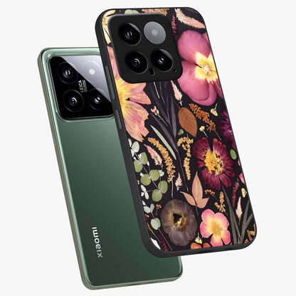 Petal Dream Tapestry Glass Case displayed in angled mockup highlighting decorative petal pattern with elegant botanical aesthetic.