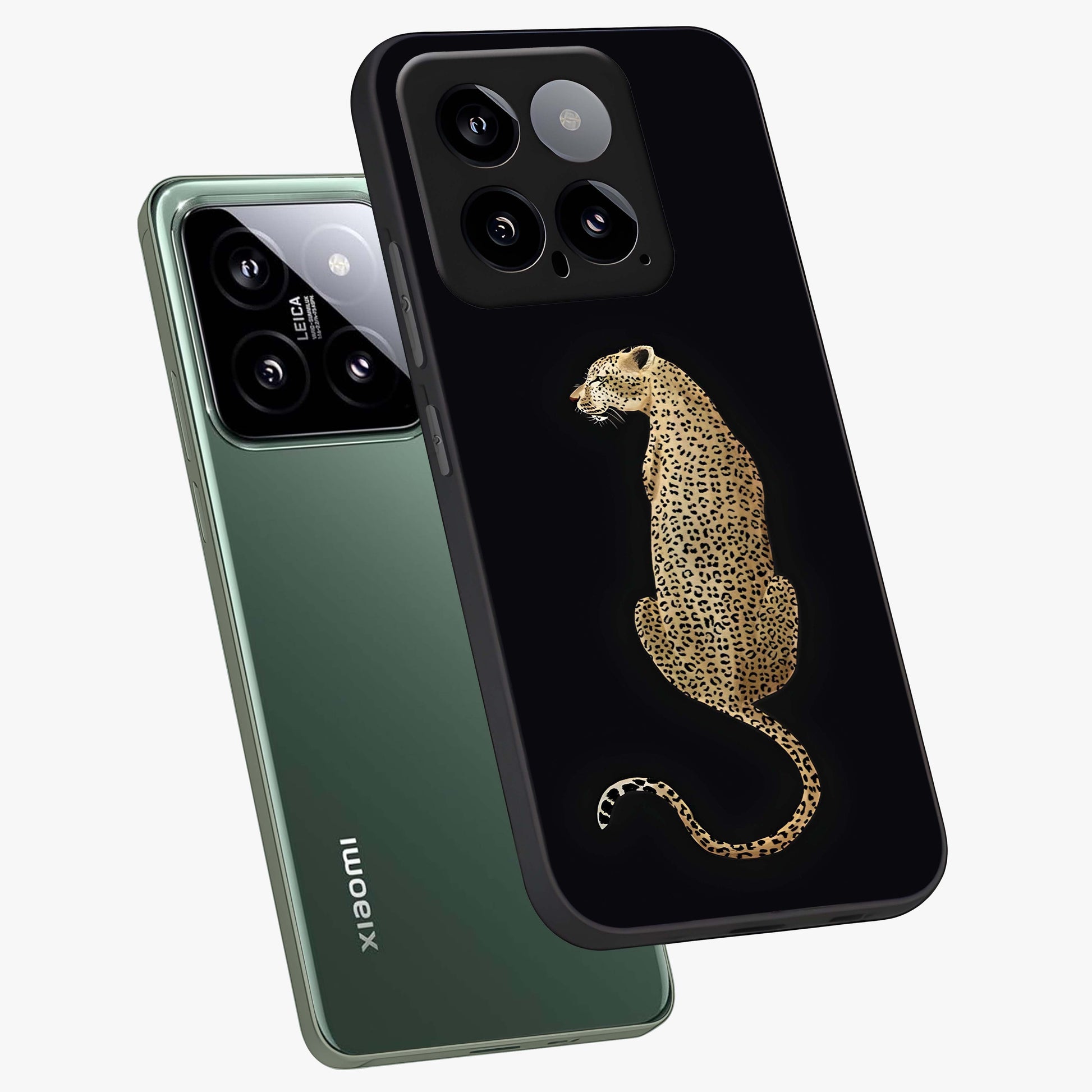 Regal Leopard Glass Case displayed in angled mockup highlighting powerful animal illustration with stylish wild aesthetic.