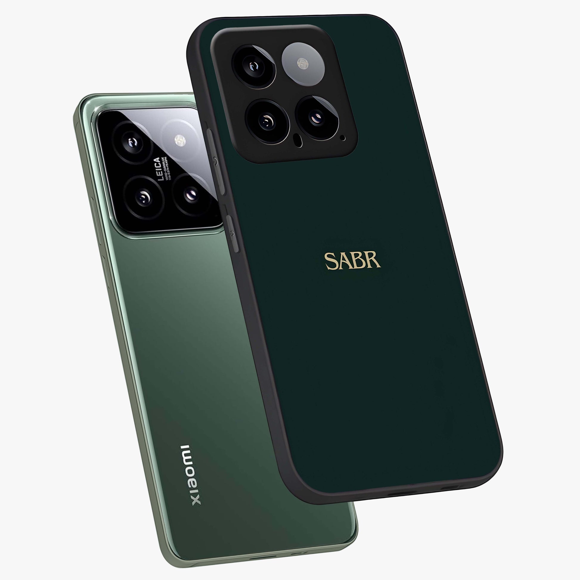 Sabr Minimal Patience Glass Case displayed in angled mockup highlighting simple inspirational design with clean aesthetic style.