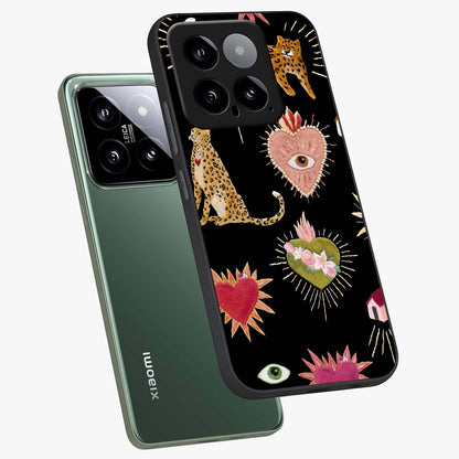 Sacred Jungle Heart Glass Case displayed in angled mockup highlighting lush tropical design with natural aesthetic style.