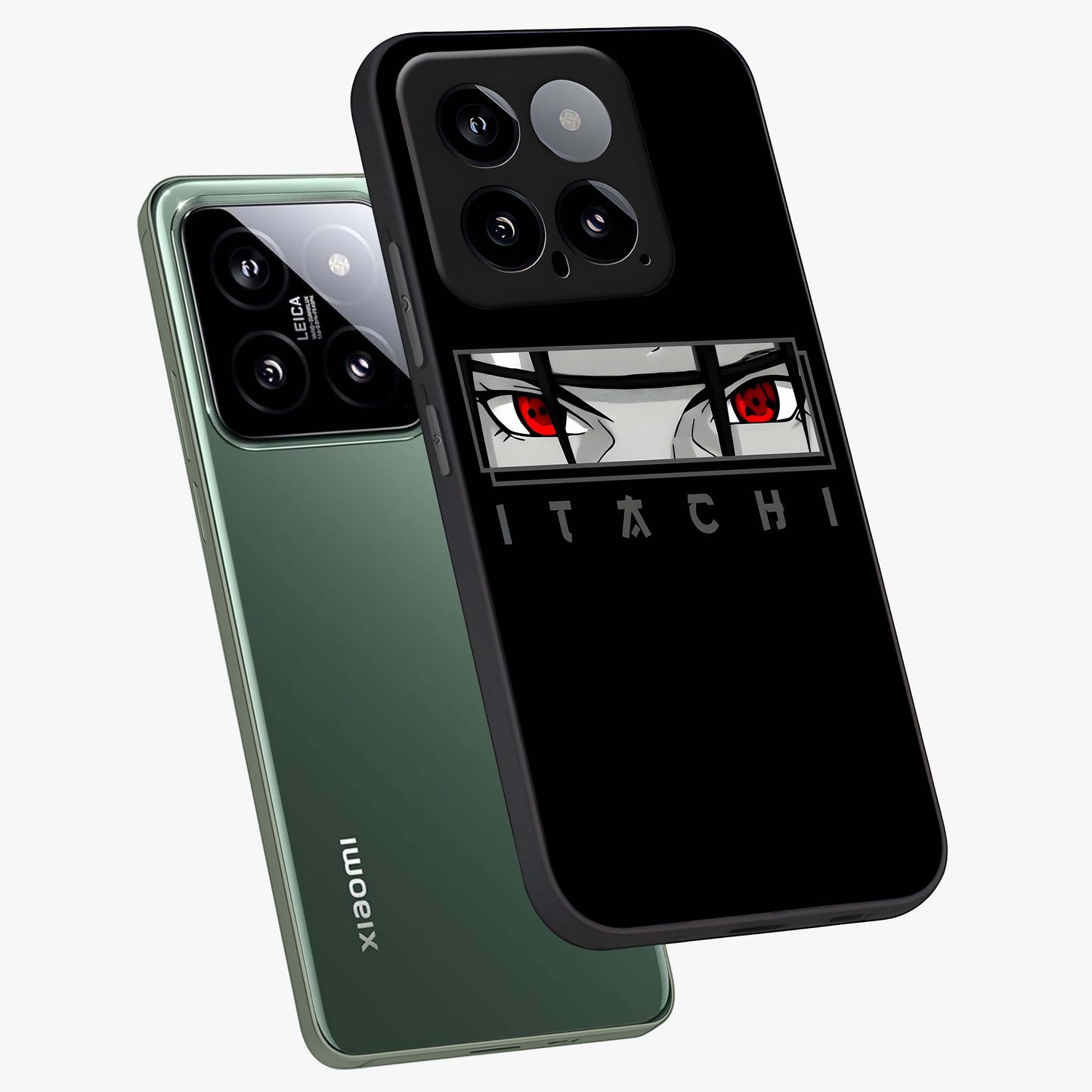 Scarlet Gaze Dominance Glass Case displayed in angled mockup highlighting intense visual design with bold scarlet aesthetic.
