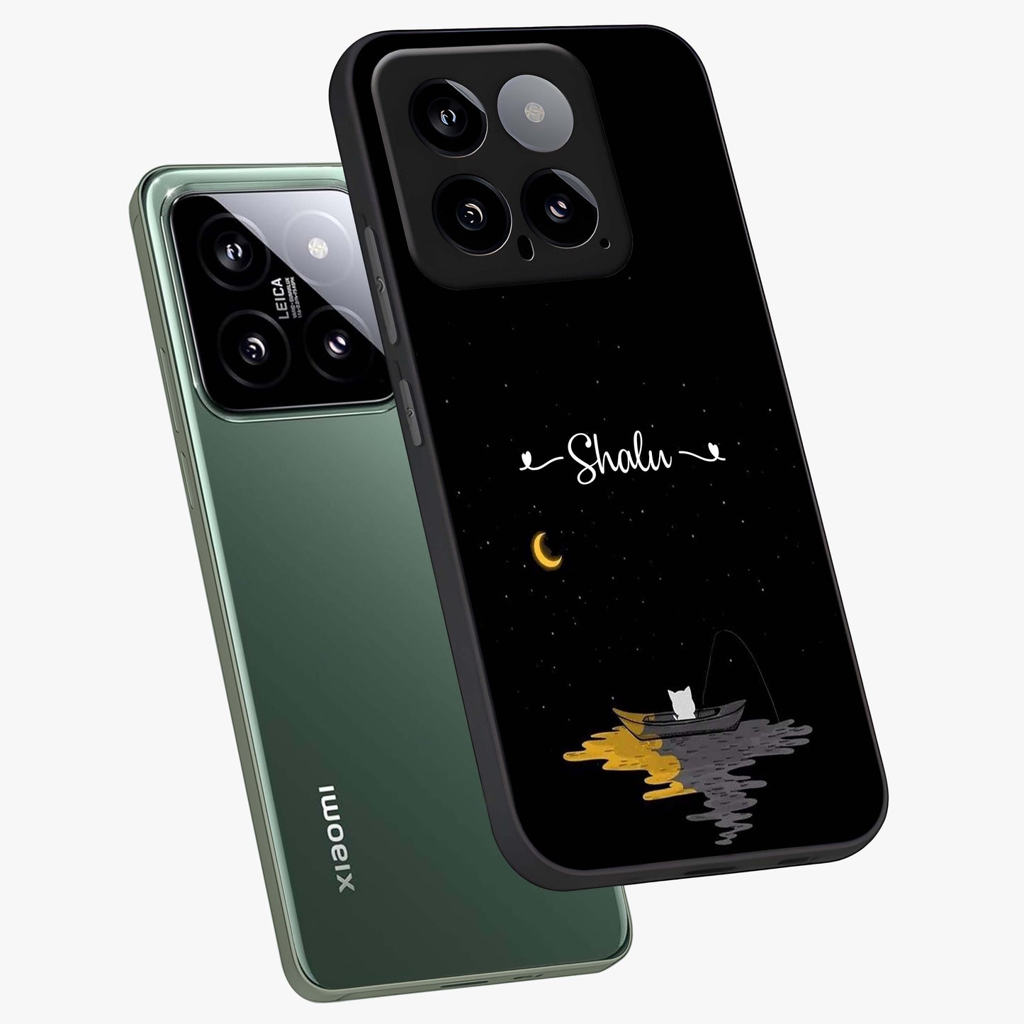 Silent Night Row Glass Case displayed in angled mockup highlighting peaceful evening design with dreamy night aesthetic.