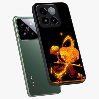 Thunder Flame Execution Glass Case displayed in angled mockup highlighting dramatic fire themed design with intense fantasy aesthetic.