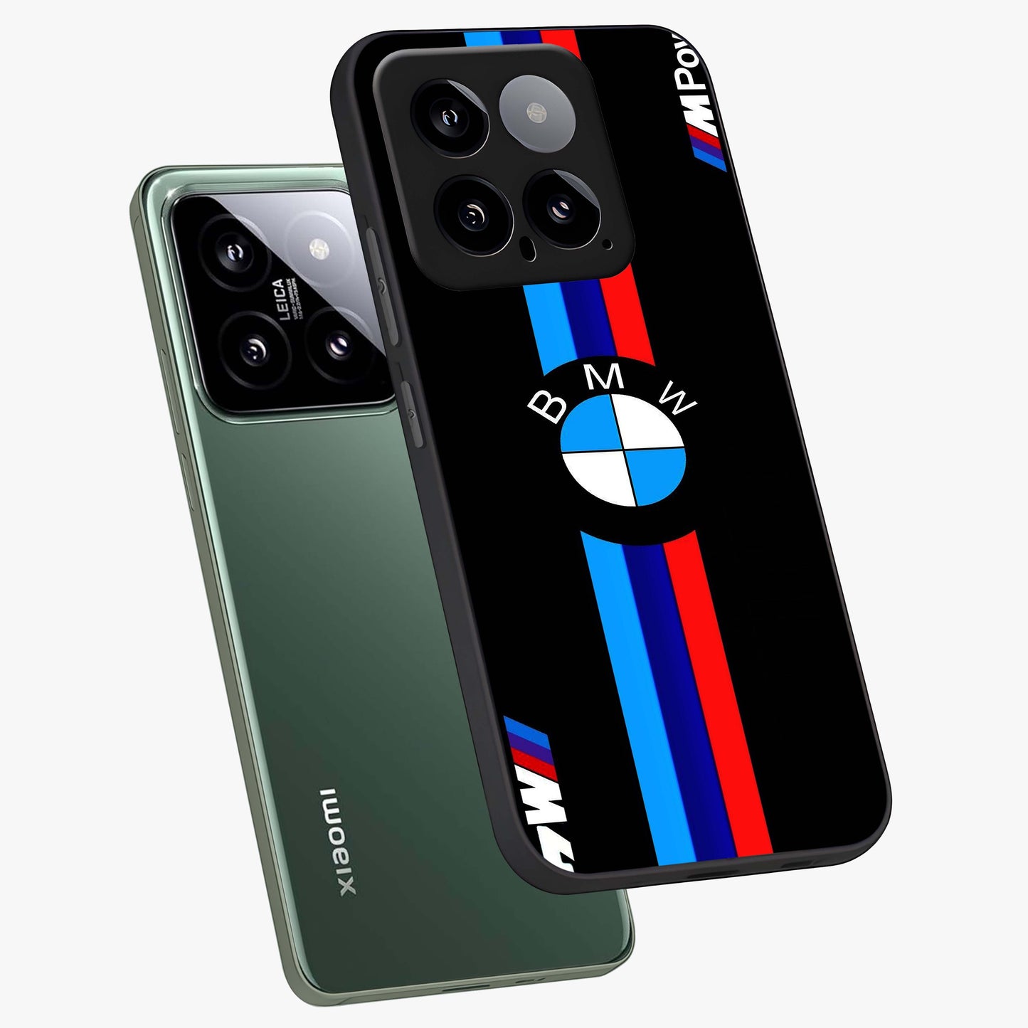 Turbo BMW Beast Glass Case displayed in angled mockup highlighting sleek racing car design with bold automotive aesthetic.