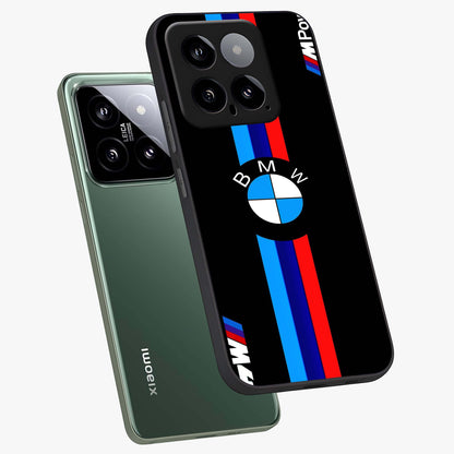 Turbo BMW Beast Glass Case displayed in angled mockup highlighting sleek racing car design with bold automotive aesthetic.