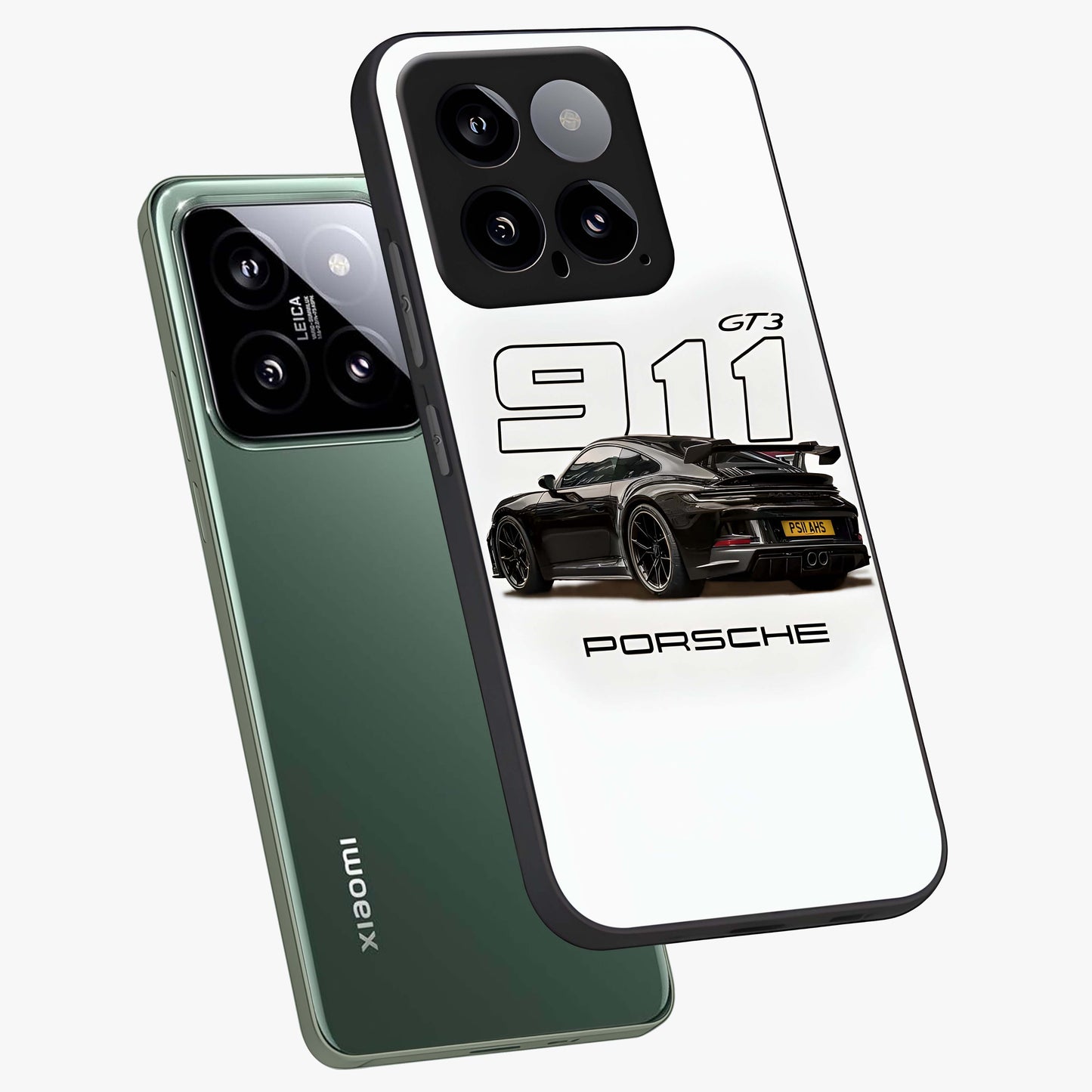 Turbo Legacy Icon Glass Case displayed in angled mockup highlighting dynamic automotive design with performance aesthetic.