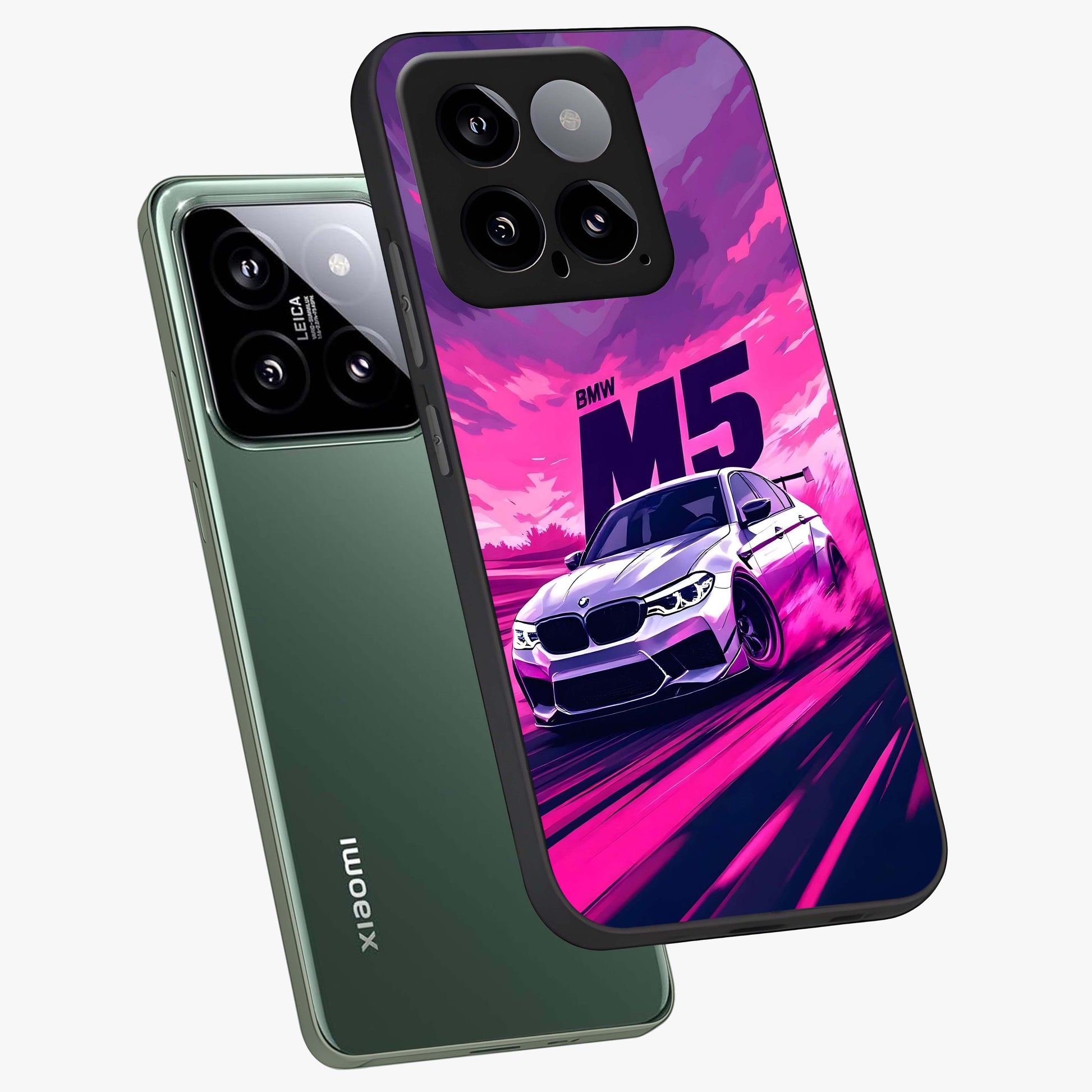 Velocity Drift Pulse Glass Case displayed in angled mockup highlighting dynamic drift design with sporty automotive aesthetic.
