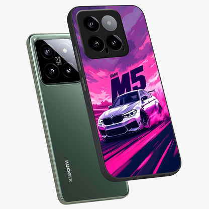Velocity Drift Pulse Glass Case displayed in angled mockup highlighting dynamic drift design with sporty automotive aesthetic.