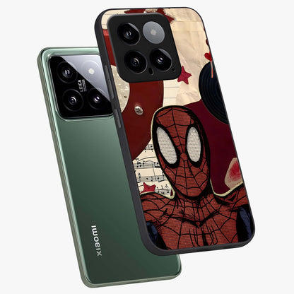 Web Warrior Vibes Glass Case displayed in angled mockup highlighting dynamic web design with comic style aesthetic.
