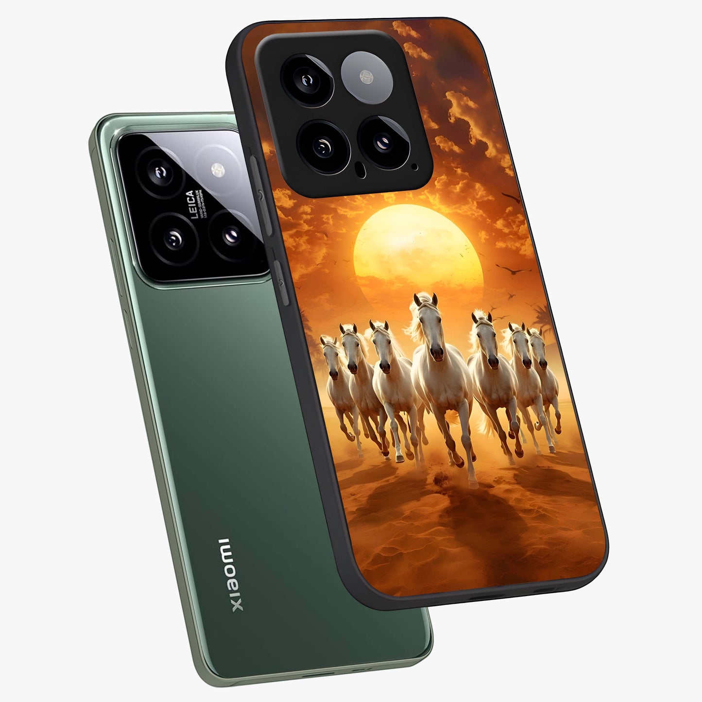 Wild Sunset Majesty Glass Case displayed in angled mockup highlighting vibrant sunset sky design with scenic aesthetic.