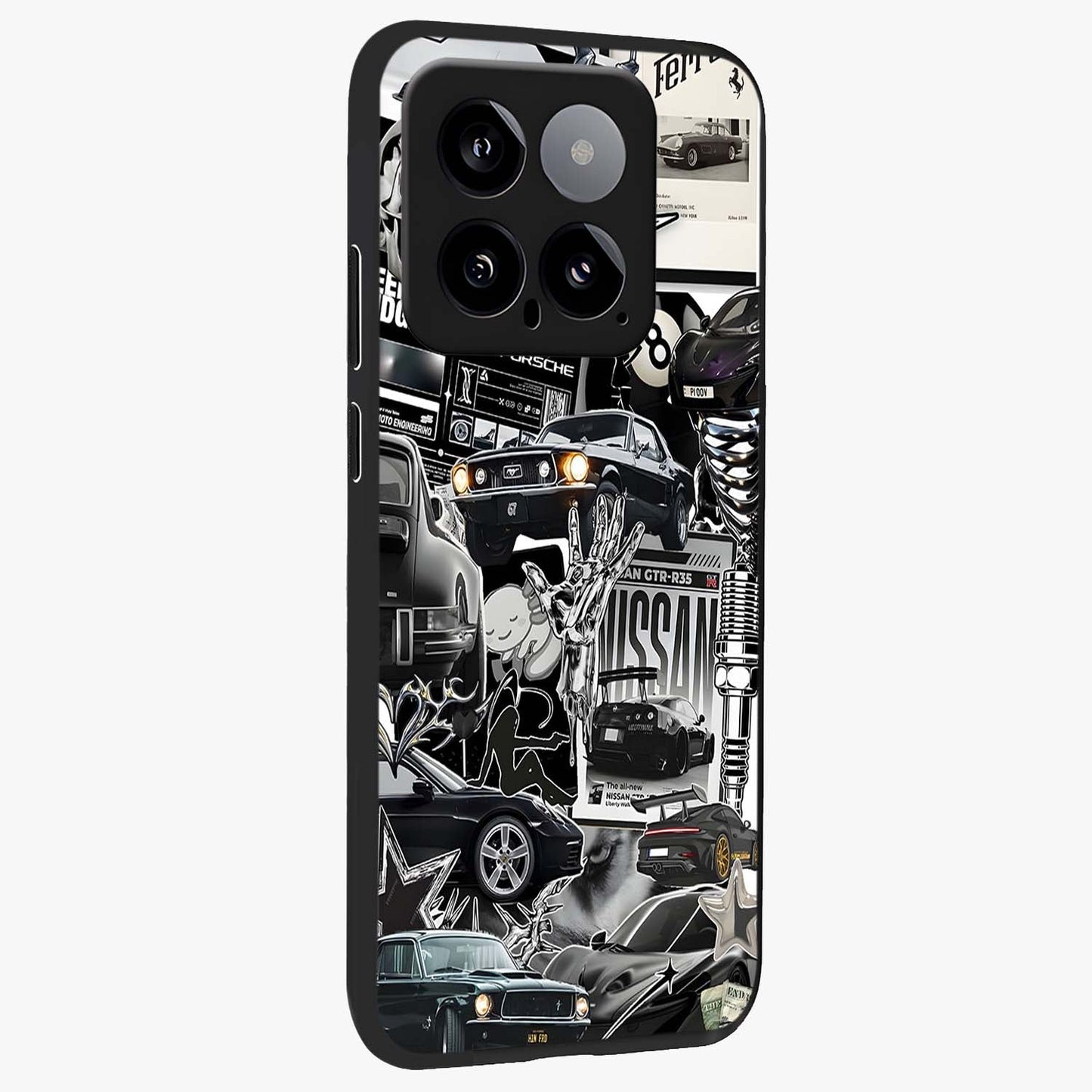 Aesthetic Dark Love Glass Case upright view showcasing dramatic romantic artwork with modern aesthetic style.