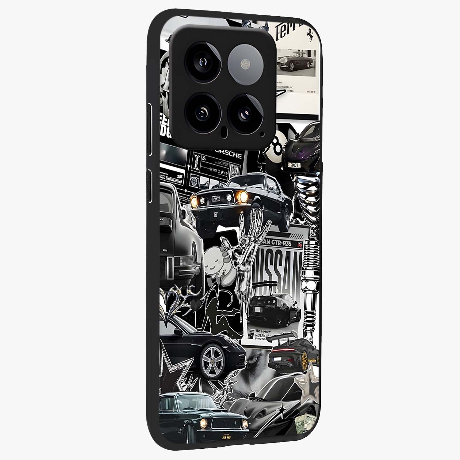 Aesthetic Dark Love Glass Case upright view showcasing dramatic romantic artwork with modern aesthetic style.