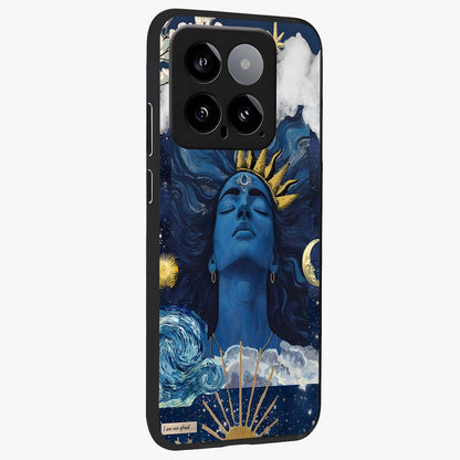 Aesthetic Lord Shiva Glass Case upright view showcasing powerful Lord Shiva artwork with devotional theme.