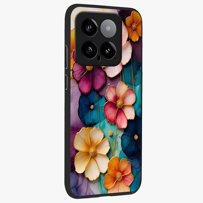 Artlyn Grace Flower Pattern Glass Case upright view showcasing graceful floral artwork with aesthetic botanical style.