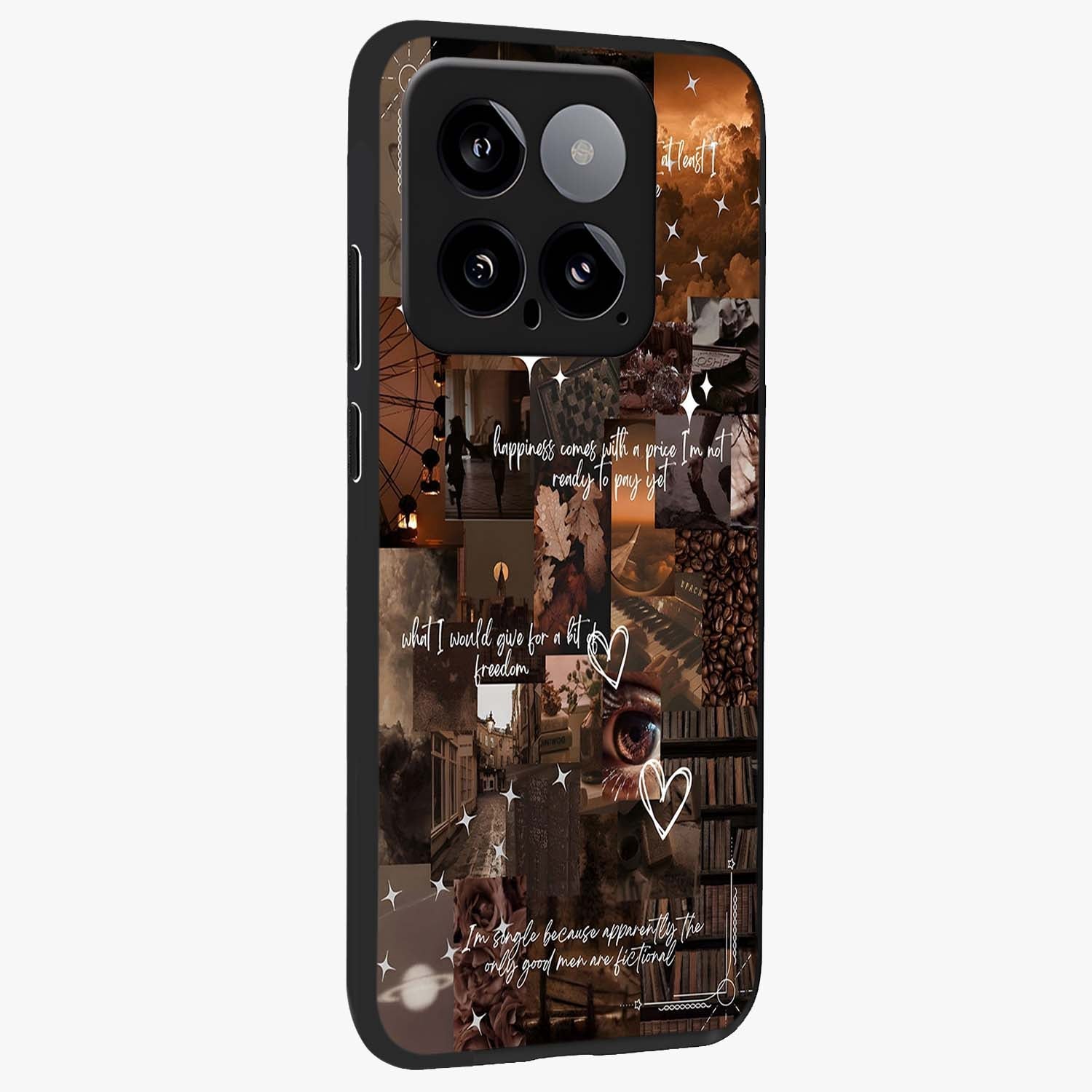 Bittersweet Aesthetic Chaos Glass Case upright view showcasing bold artistic chaos design with modern aesthetic style.