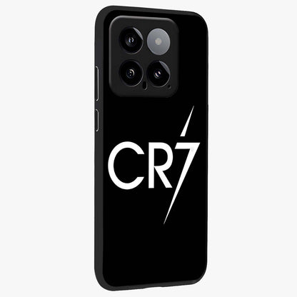 Cr7 Elite Strike Glass Case upright view showcasing energetic football inspired design with modern sports aesthetic.