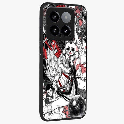 Crimson Chaos Panel Glass Case upright view showcasing intense crimson artwork with dramatic aesthetic style.