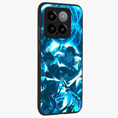 Cursed Energy Clash Glass Case upright view showcasing dramatic clash artwork with bold supernatural theme.