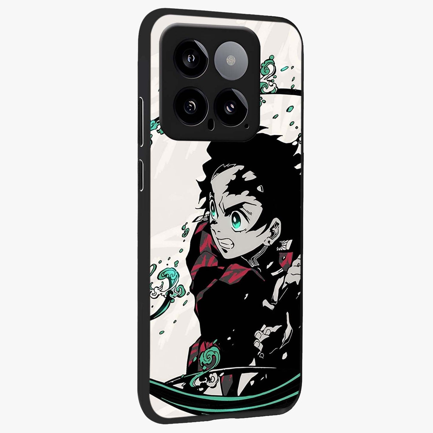 Demon Slayer Glass Case upright view showcasing powerful anime artwork with intense warrior theme.