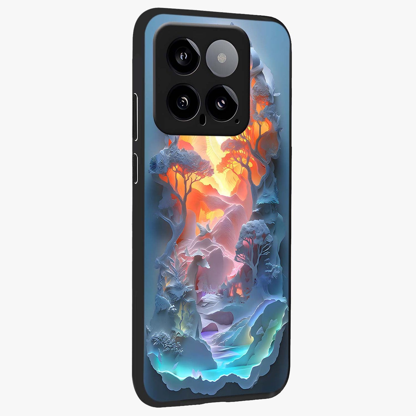 Glow Forest Portal Glass Case upright view showcasing enchanted forest portal artwork with fantasy nature theme.