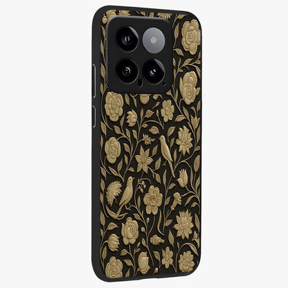 Golden Evil Eye Mandala Glass Case upright view showcasing decorative evil eye mandala artwork with spiritual aesthetic style.