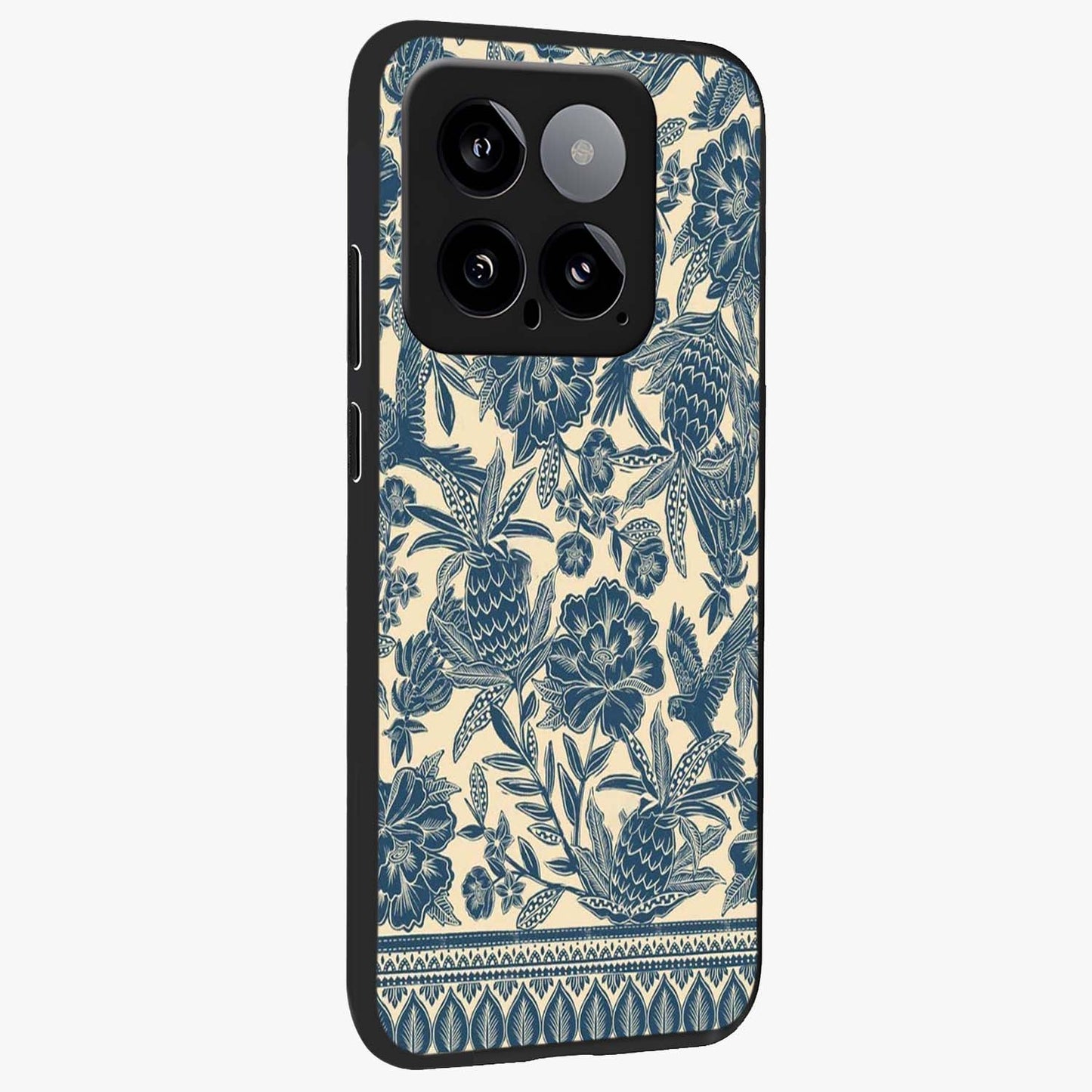 Heirloom Wild Bloom Glass Case upright view showcasing delicate wildflower artwork with timeless floral theme.