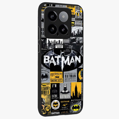 Knight Gotham Rise Glass Case upright view showcasing bold vigilante themed artwork with gothic city vibe.