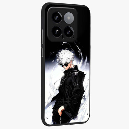 Limitless Shadow King Glass Case upright view showcasing bold shadow warrior artwork with epic fantasy theme.
