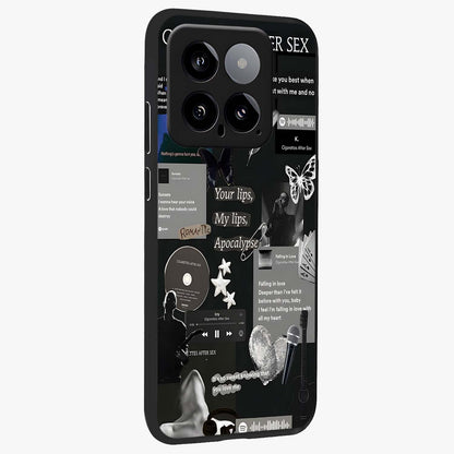 Midnight Love Echo Glass Case upright view showcasing expressive romantic artwork with dreamy midnight theme.