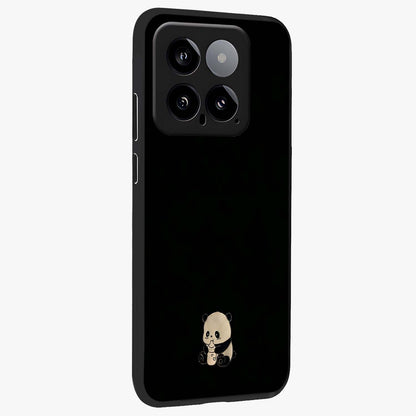 Midnight Panda Love Glass Case upright view showcasing charming panda artwork with playful romantic theme.