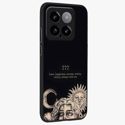 Mystic Victory Aura Glass Case upright view showcasing powerful victory themed artwork with spiritual energy vibe.