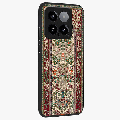 Persian Inspired Glass Case upright view showcasing decorative Persian artwork with rich heritage theme.
