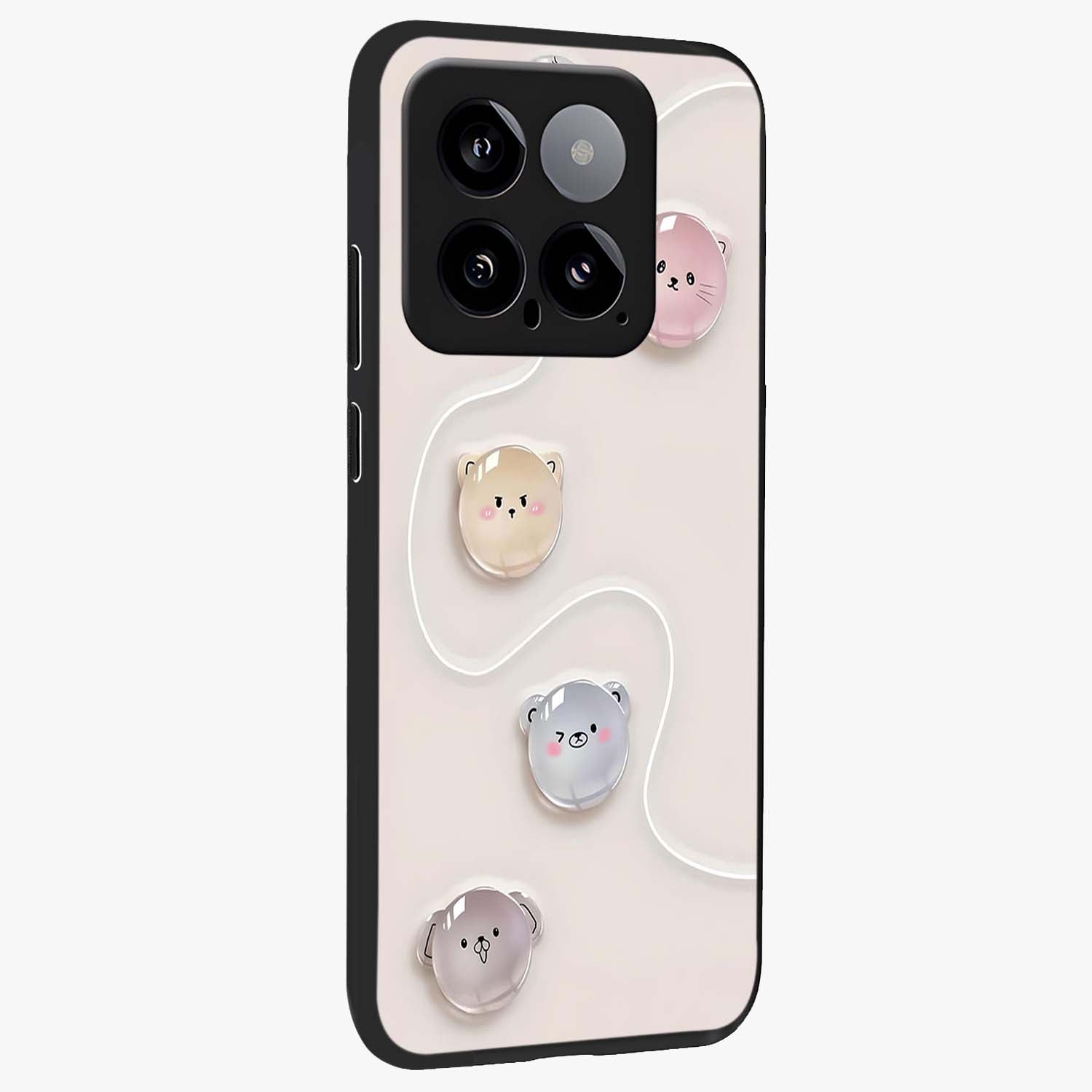 Puffy Face Parade Glass Case upright view showcasing adorable character artwork with cheerful animated theme.