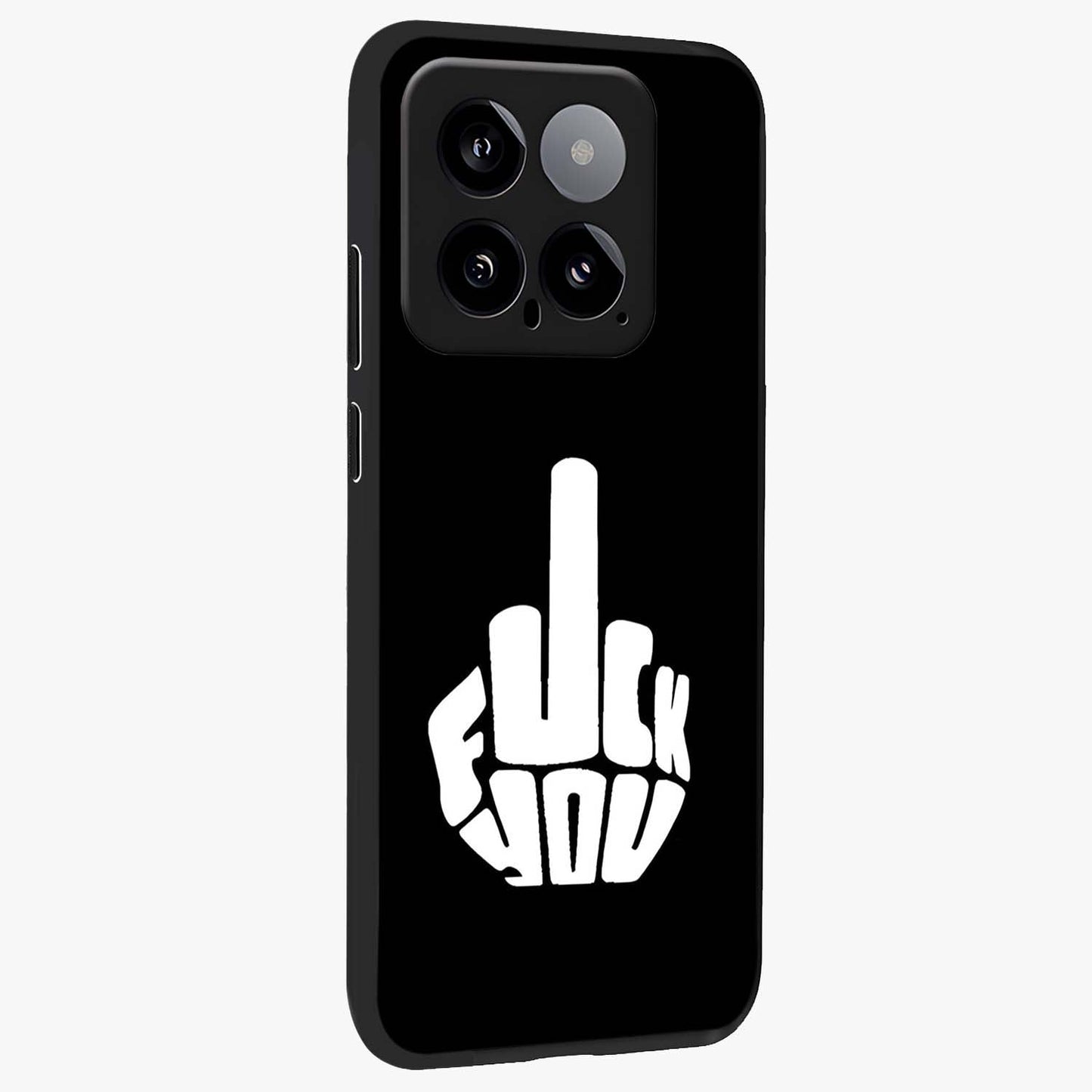 Rebel Mode On Glass Case upright view showcasing striking statement artwork with bold rebellious theme.