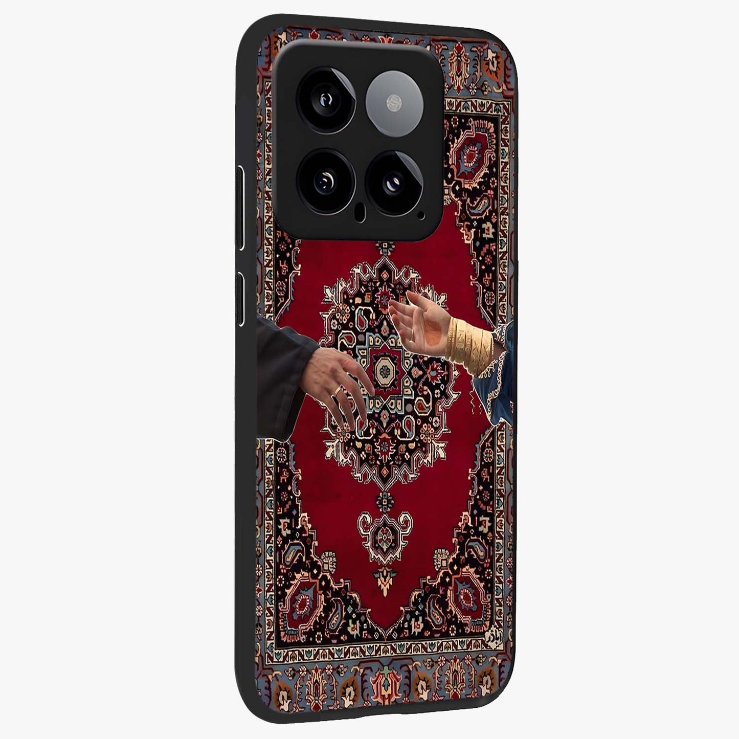 Royal Touch Reach Glass Case upright view showcasing stylish royal inspired artwork with graceful theme.