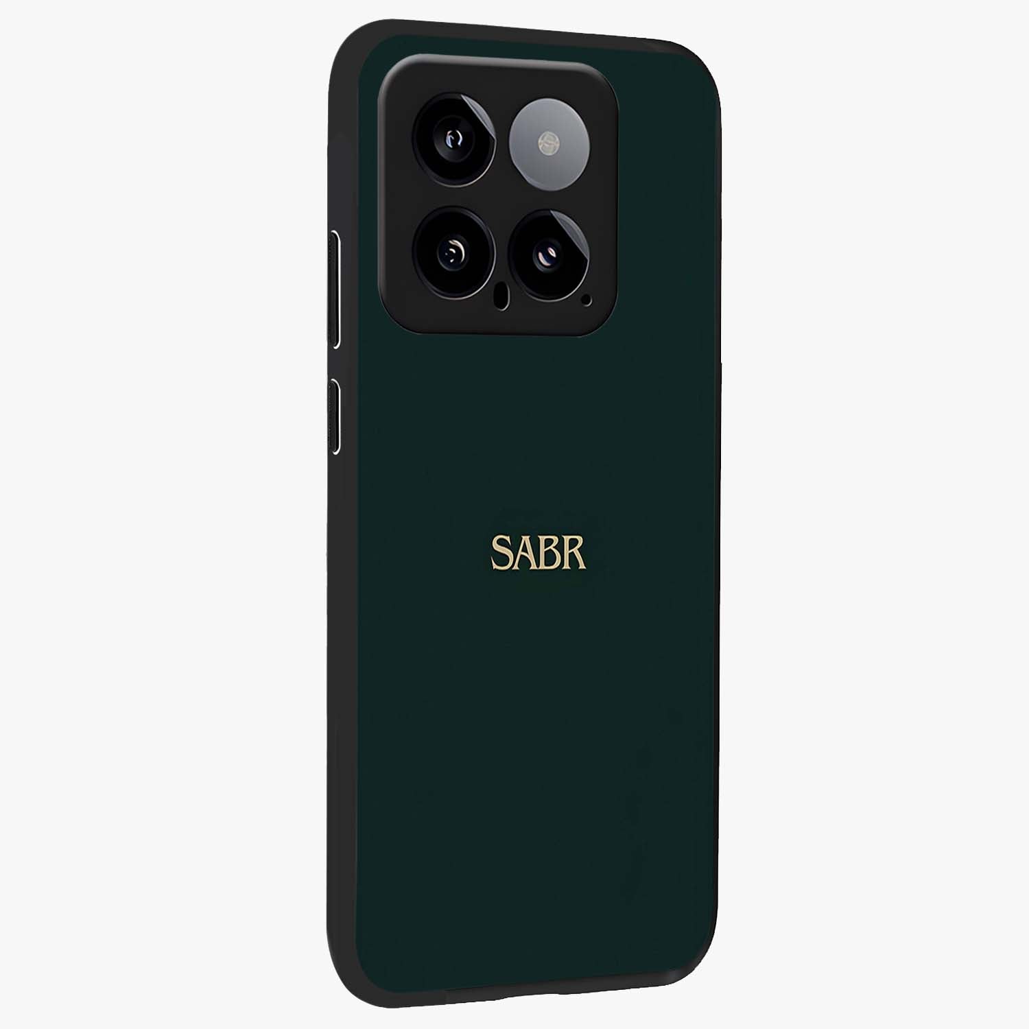 Sabr Minimal Patience Glass Case upright view showcasing calm minimalist artwork with motivational patience theme.