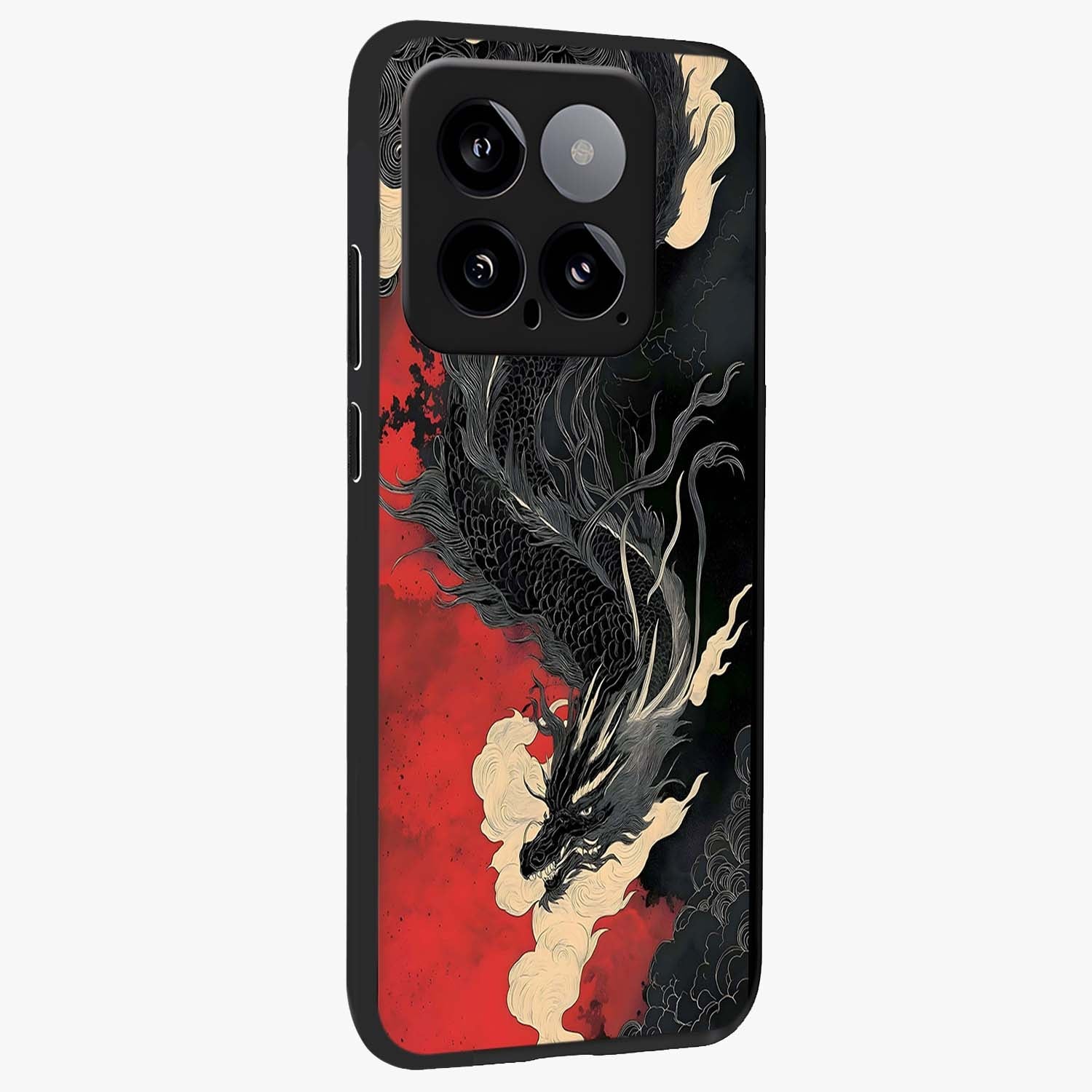 Shadow Dragon Fury Glass Case upright view showcasing intense dragon artwork with dramatic shadow theme.