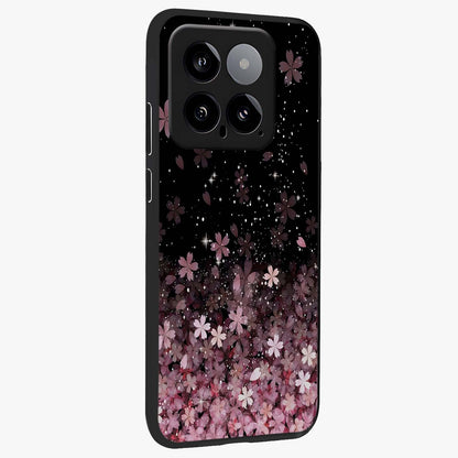 Small Starry Flowers Glass Case upright view showcasing charming floral artwork with dreamy starry theme.