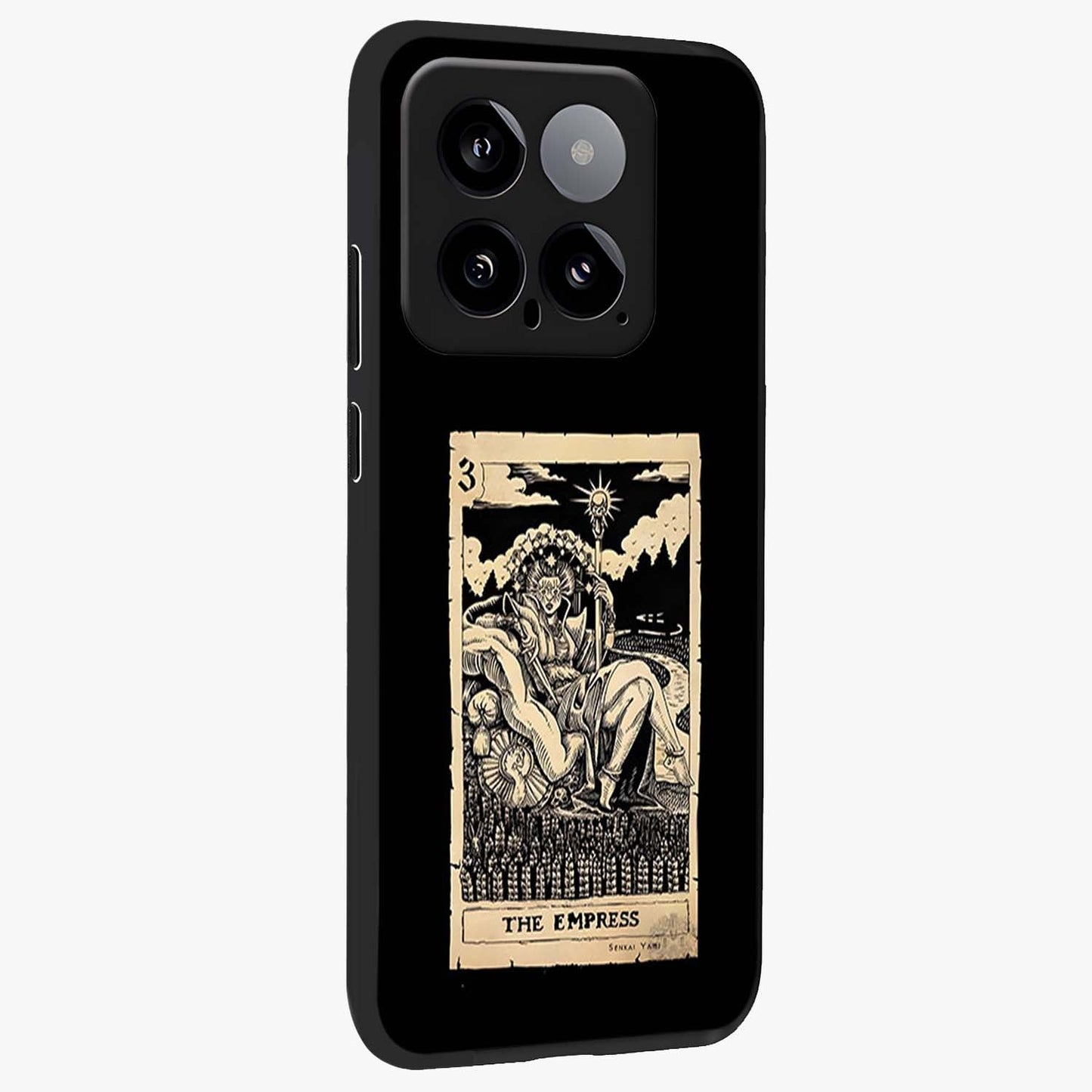 The Empress Glass Case upright view showcasing powerful empress themed artwork with luxurious artistic theme.