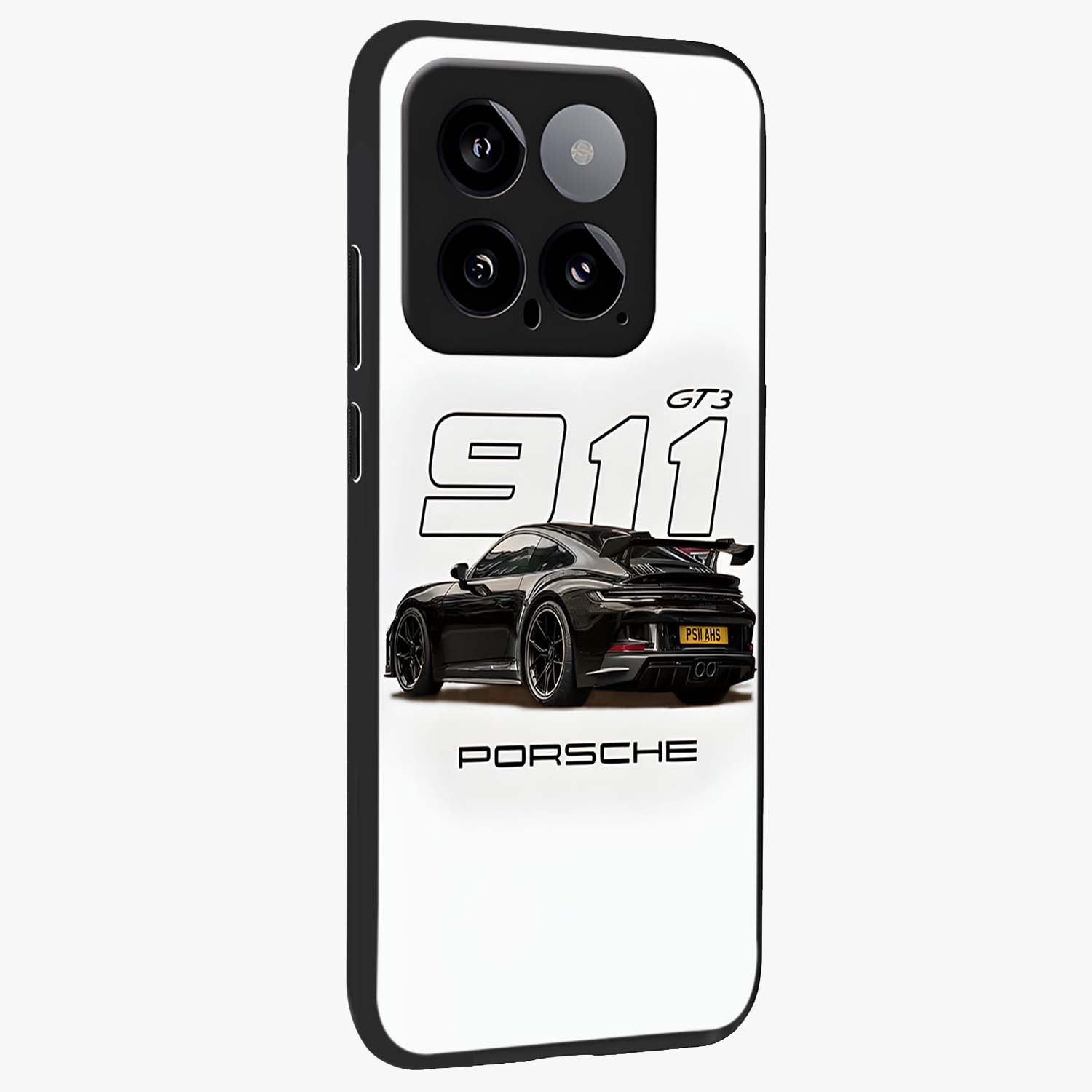 Turbo Legacy Icon Glass Case upright view showcasing bold racing inspired artwork with classic car theme.