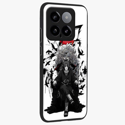 Uchiha Shadow Throne Glass Case upright view showcasing magical underwater galaxy artwork with vibrant cosmic theme.
