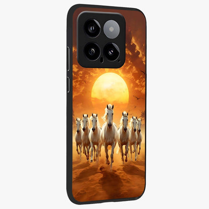 Wild Sunset Majesty Glass Case upright view showcasing dramatic sunset artwork with bold nature theme.