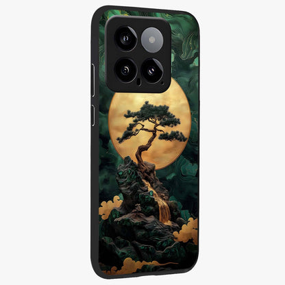 Zen Moon Rise Glass Case upright view showcasing serene moon artwork with tranquil night theme.