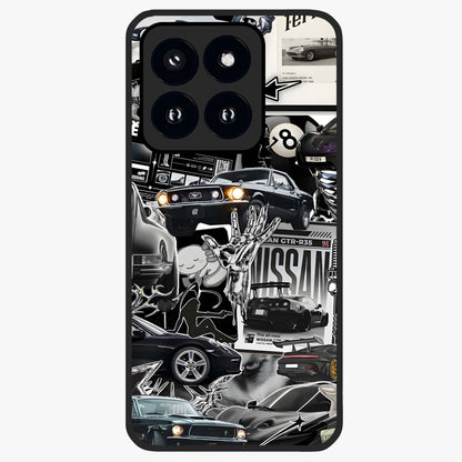 Aesthetic Dark Love Glass Case showing flat back view with dark romantic artwork and glossy glass finish.