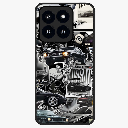 Aesthetic Dark Love Glass Case showing flat back view with dark romantic artwork and glossy glass finish.