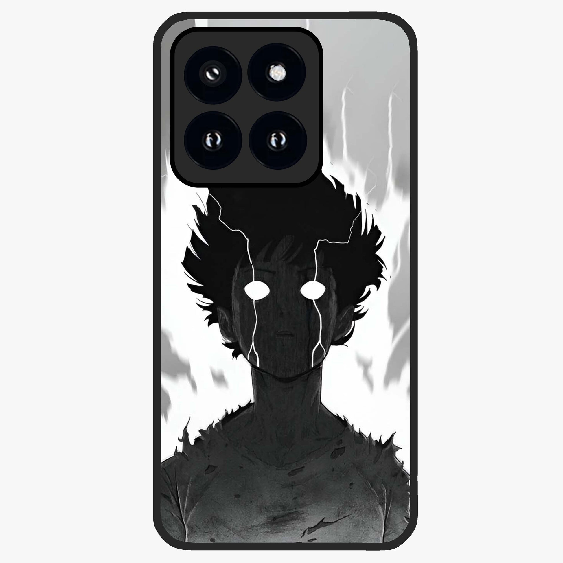 Awakened Inner Rage Glass Case showing flat back view with intense artistic artwork and glossy glass finish.